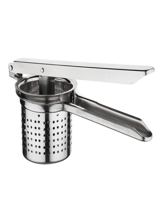 KITCHEN CLUE Heavy Guage Quality Stainless Steel Hand Potato/Vegetable Masher and Fruit Juicer Squeezer Set for Kitchen (Pack of 1 Pcs, Silver - 26cm X 10cm) Highly Durable & Long Lasting Ever - Image 1